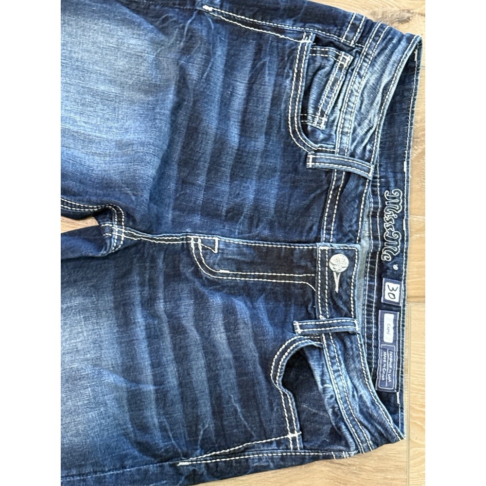 Miss ME Easy Capri Denim Blue Jeans Womens Size 30x25 Fits Embroidered (43) - Picture 5 of 9